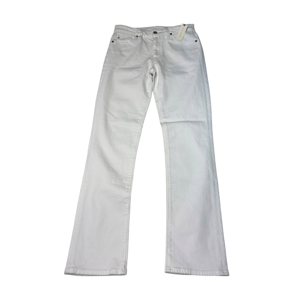 NWT AG Adriano Goldschmied Mari High Rise Slim Straight White Jeans Womens 27X30